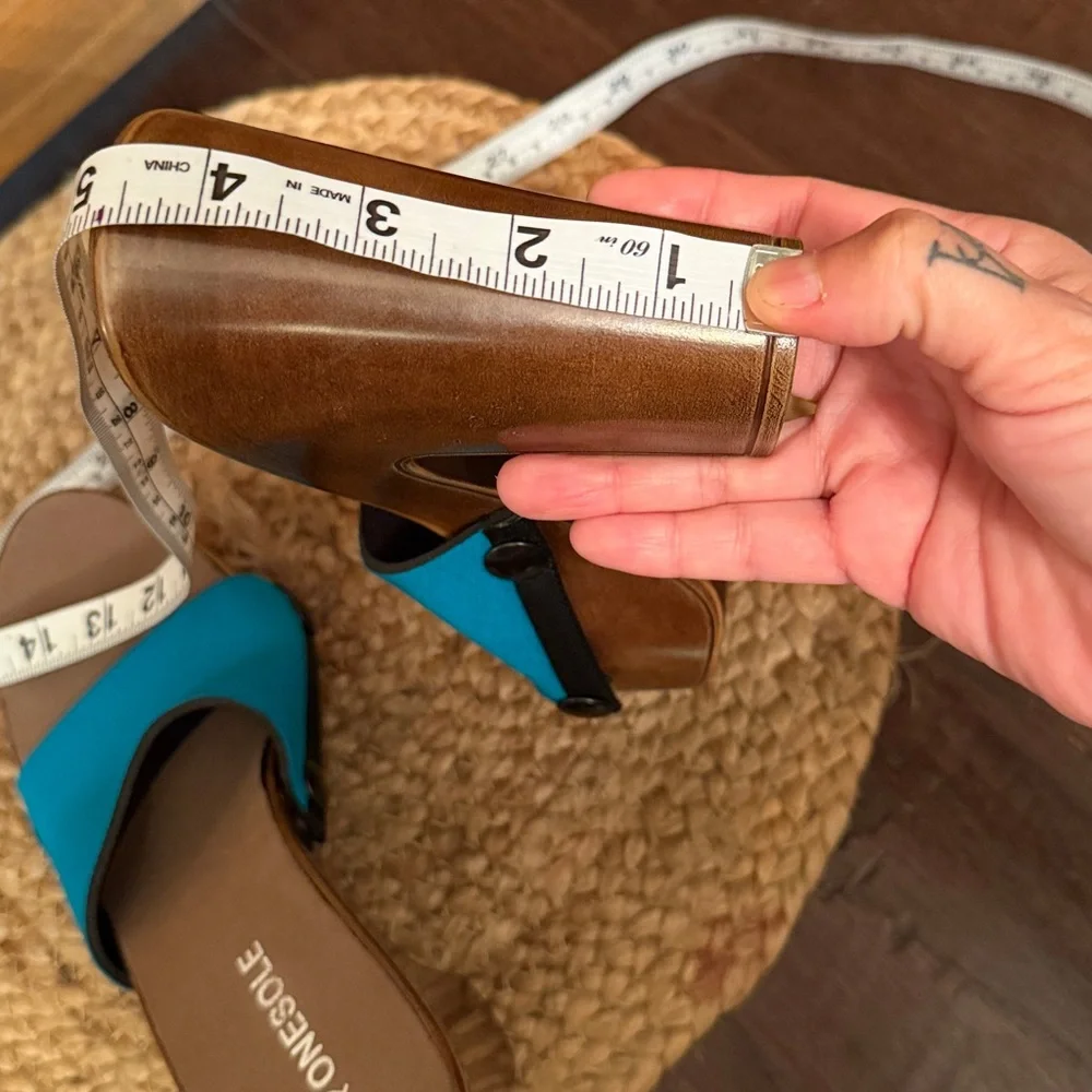 ONESOLE Diva soft step Turquoise and Brown Platform Sandals
